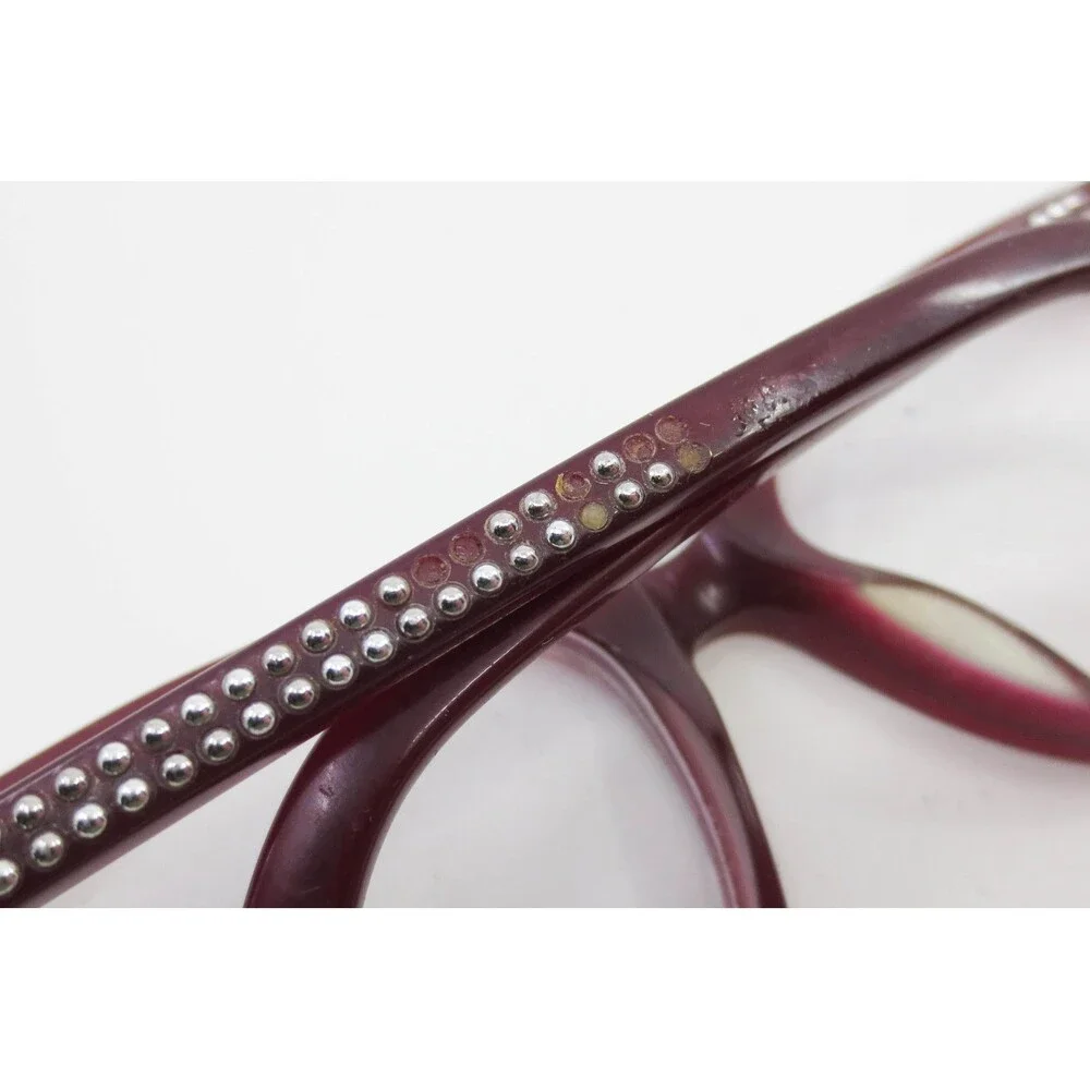 Jimmy Choo JC196 LHF Burgundy Cat Eye Eyeglasses Frames Studded Italy 51-17-140